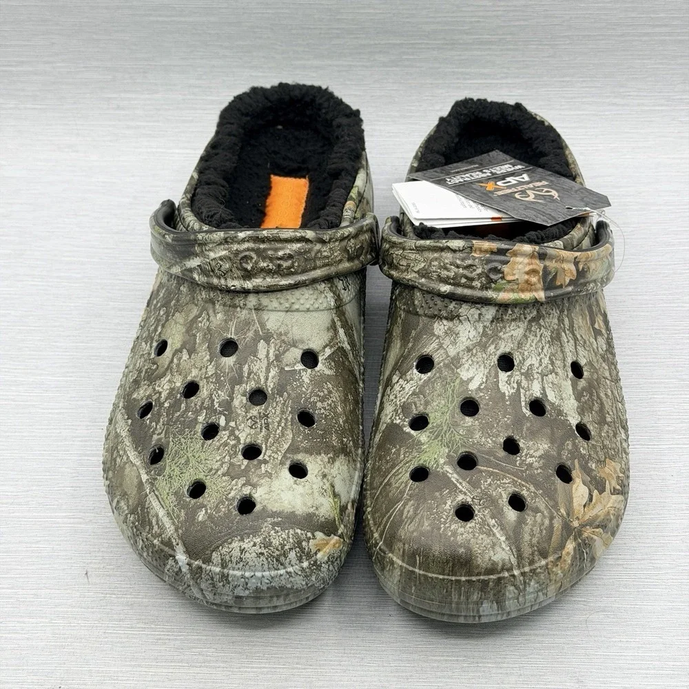 Crocs Realtree APX Men's 10 Fleece Lined Classic Clogs Camo Hunting New